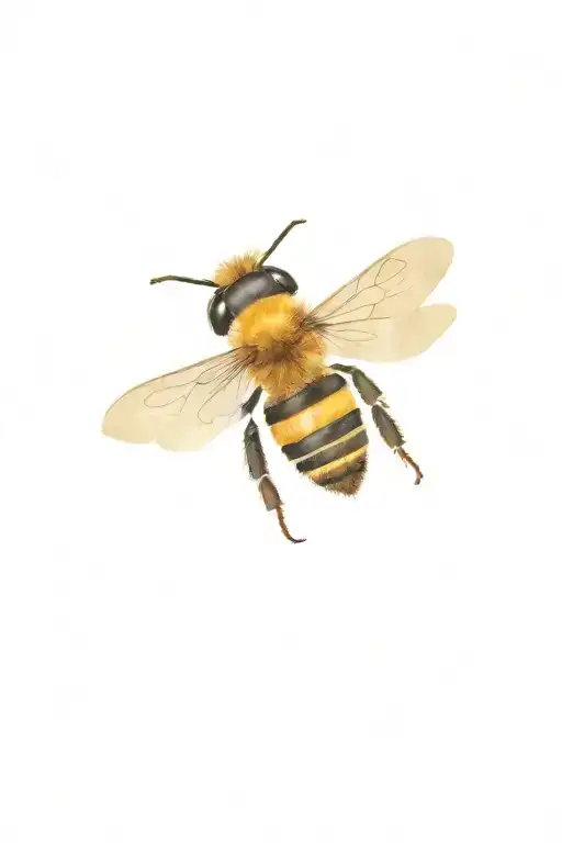Honey Bee With Honeycomb Background Color