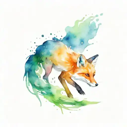 Fox Running Through A Forest