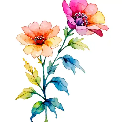 Libra Zodiac Star Flower And Stem Blooming