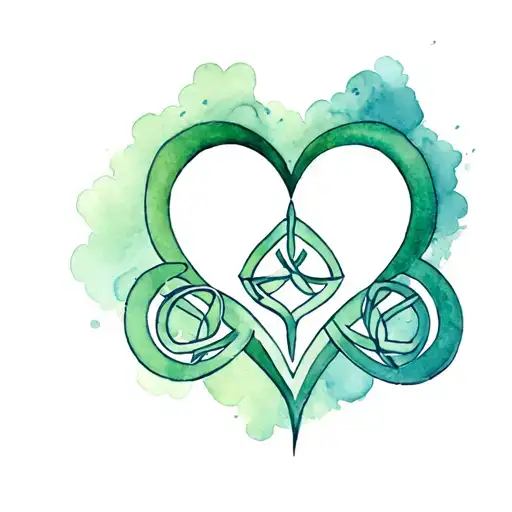 Celtic Trinity Heart On Cloudy Green