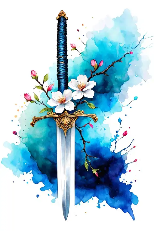 Sword And Plum Blossoms Wrapped