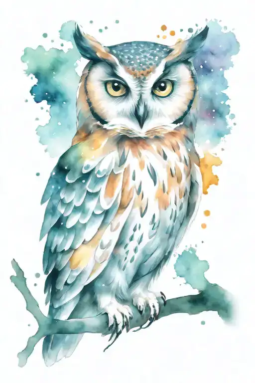 Owl With Galaxy Eyes