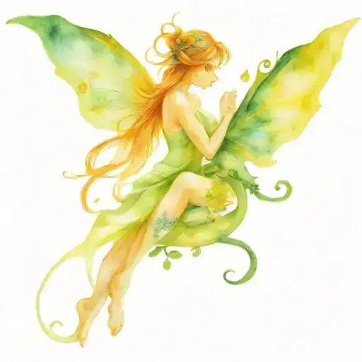 Fairy With Dragon Intertwined