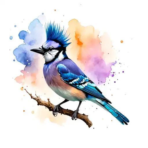 Blue Jay Bird With A Mohawk