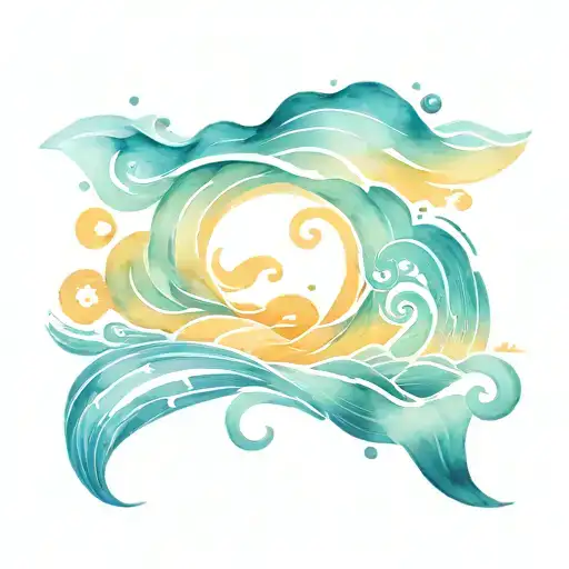 Sun Lake Blue Water Waves