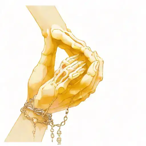 Skeleton Hands Holding Pinky's With Chains Wrapped