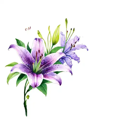 Stargazer Lily With Lilac And Azalea Flower