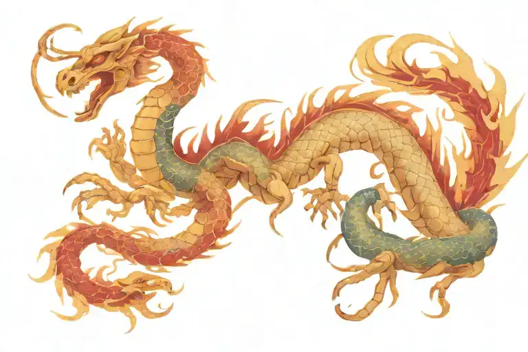 Shoulder Tattoo Of Scorpion With Chinese Dragon On Egyptian Background