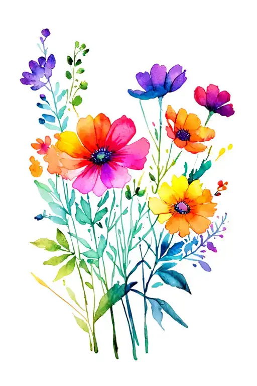Rainbow Wildflowers
