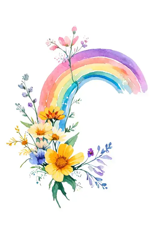 Rainbow With Wildflowers