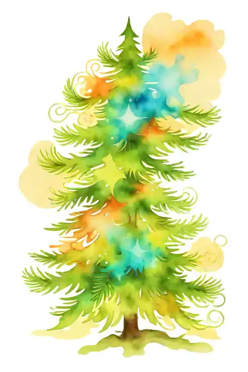 Christmas Tree Line Art
