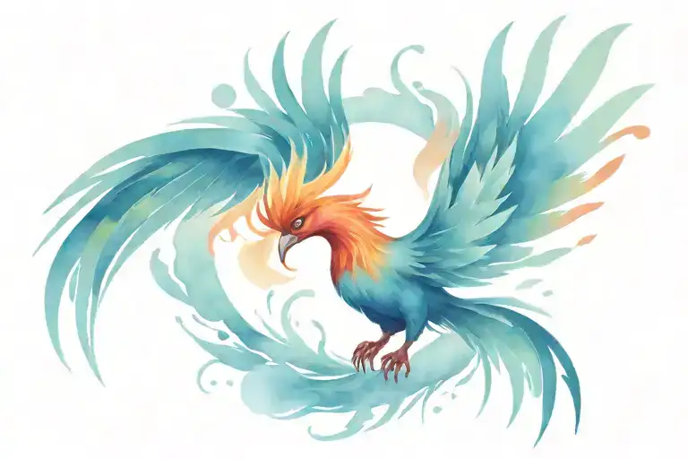 Phoenix Rising From Ashes Symbolizing Rebirth Chest