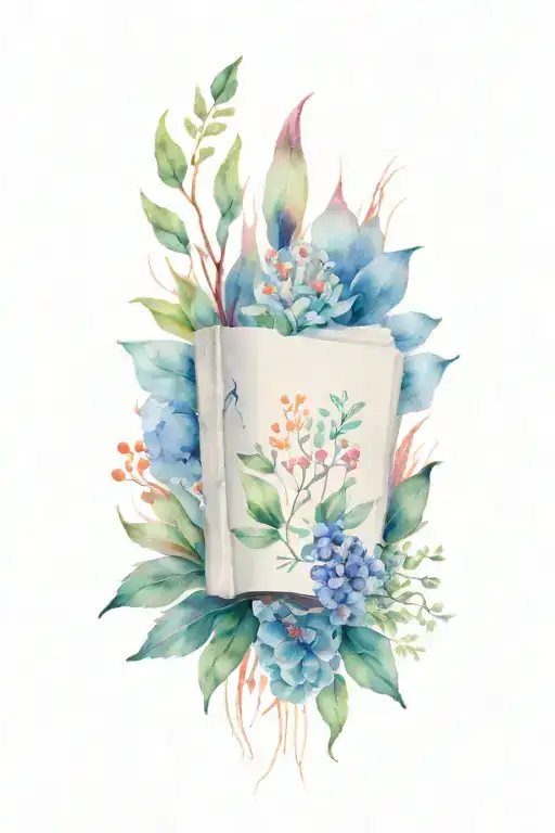 Open Book With Australian Native Plants Growing Out Of It