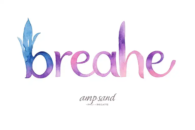 Ampsand Symbol Intertwined With The Word Breathe