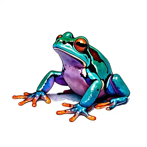 Purple And Teal Frog