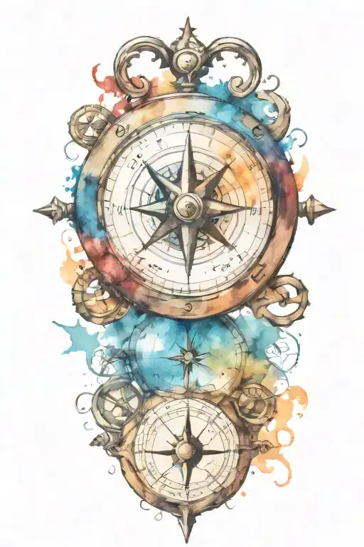 Nautical Compass With Scuba Diver