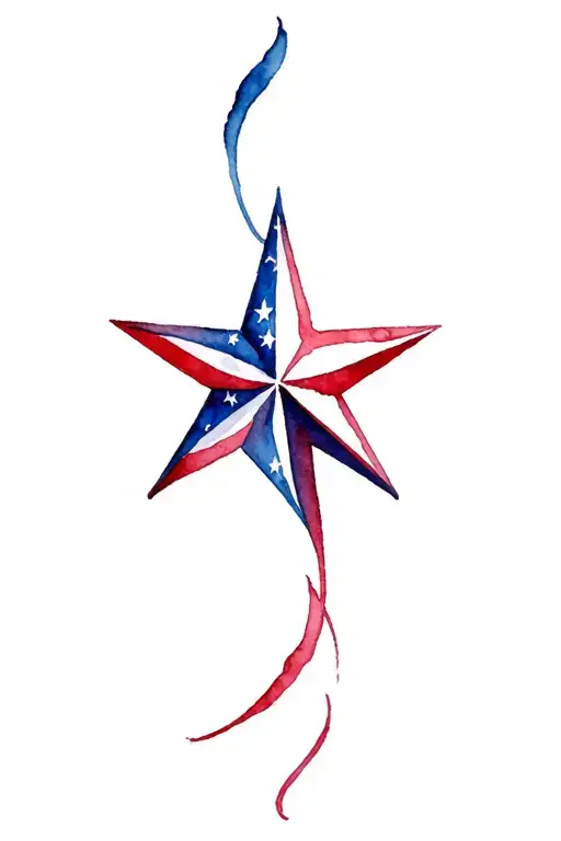 Red White And Blue Star
