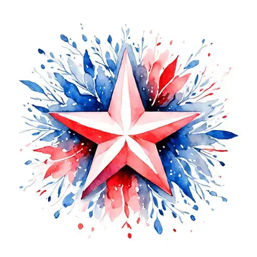 Red White And Blue Star