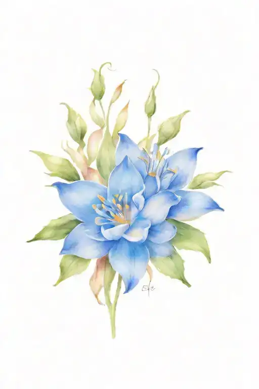 Larkspur With Water Lily