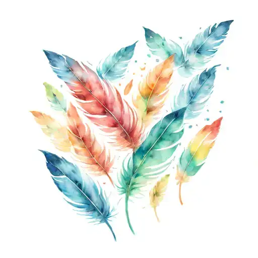 Feather Transforming To Birds Flying Together