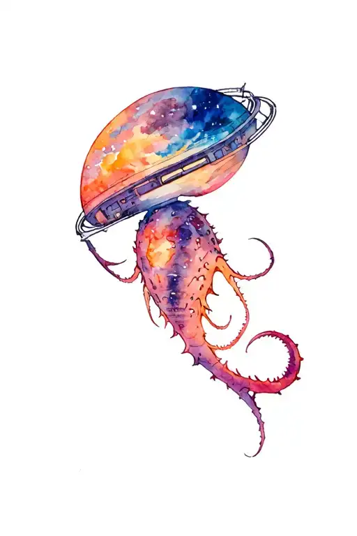 Space Station Planet Nebula Naughtical Galleon Sea Creature