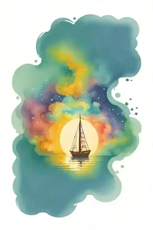 Galaxy With A Boat