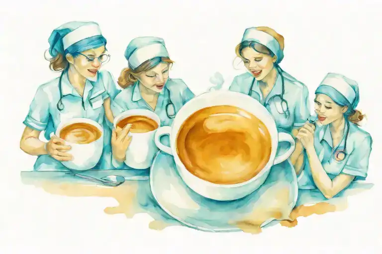Three Nurses Drinking Coffee