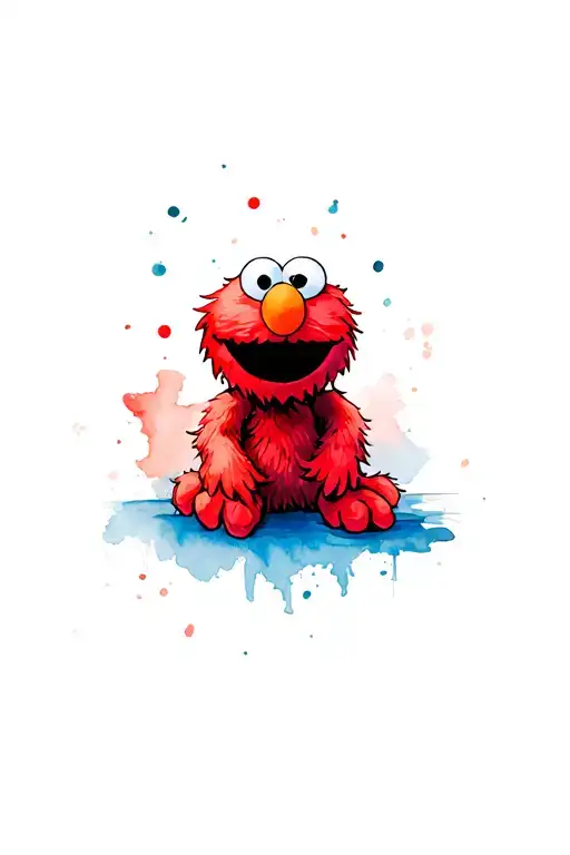Emo Elmo On The Lower Leg Tattoo But Not Too Childish