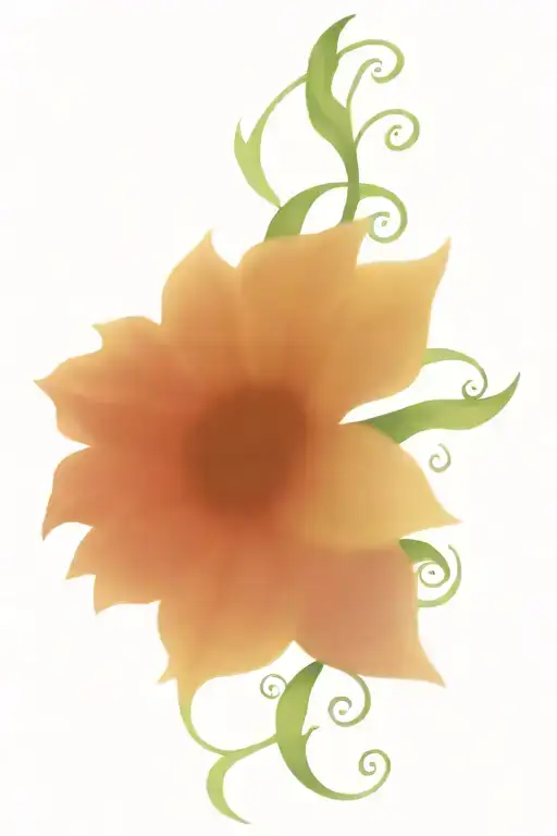 Small Sunflower With A Vine Wrapping