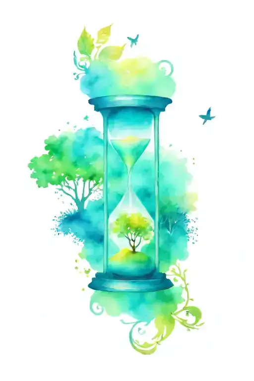 Hourglass Shows Tree Of Life
