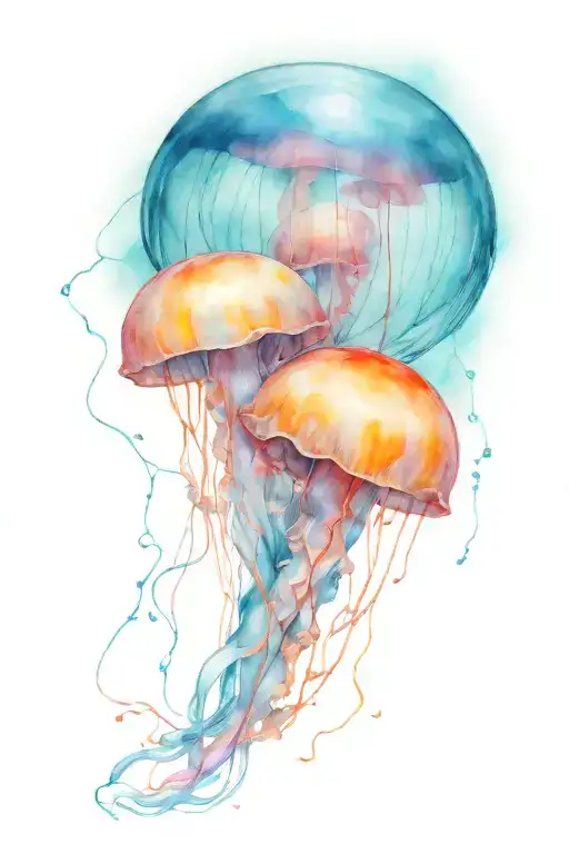 Realism Jellyfish Floating Gracefully