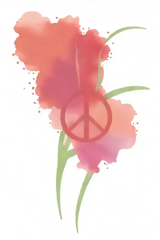 Peace Love And Rock N Roll Symbol Combined