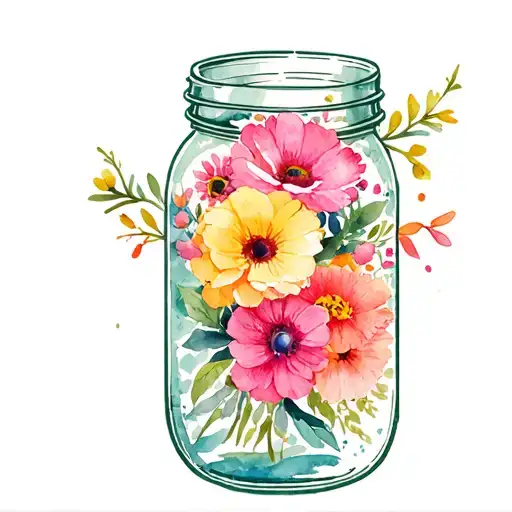 Birth Month Flowers Intertwined In Mason Jar