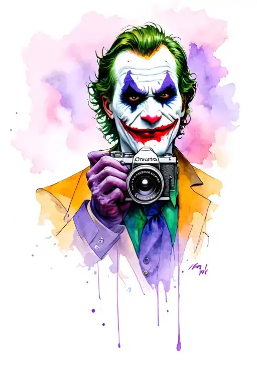 The Joker From Batman Holding A Camera