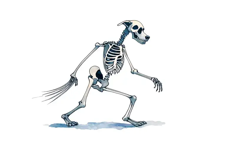 Skeleton Walking A Skeleton Dog