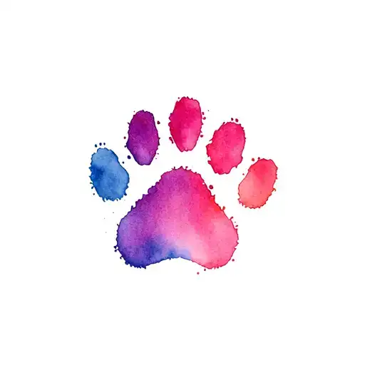 Pawprint Color Heaarts