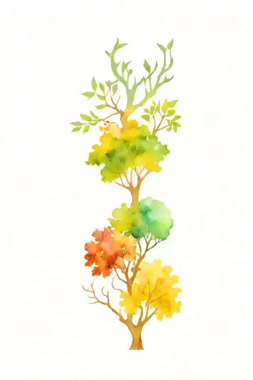 Tree Of Life And Five Elements Intertwined