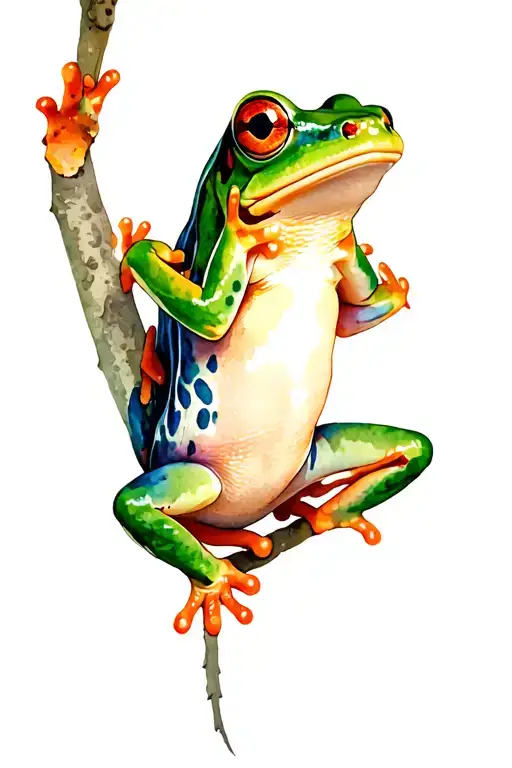 Red-eyed Tree Frog Climbing