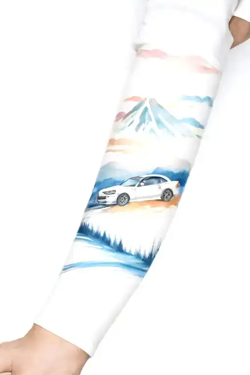 Arm Sleeve Of A Car Drifting Through The Mount Fuji Roads