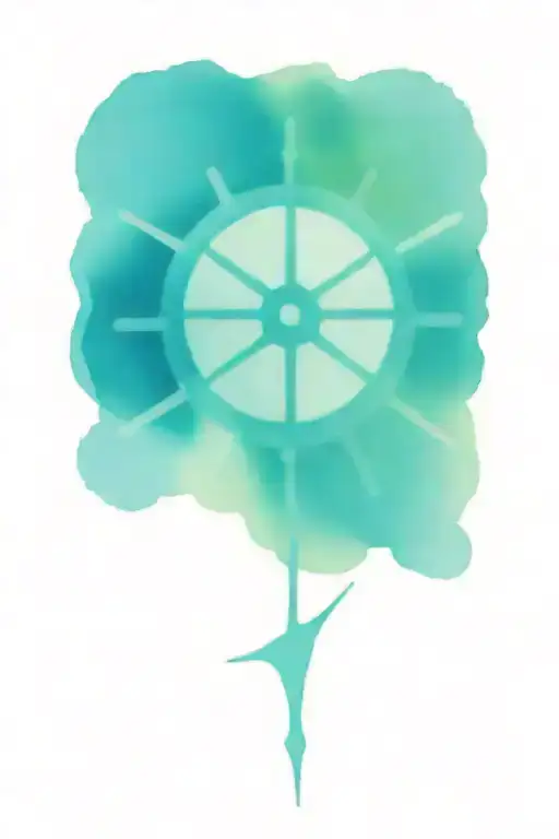 Clock Surrounded By A Ships Wheel