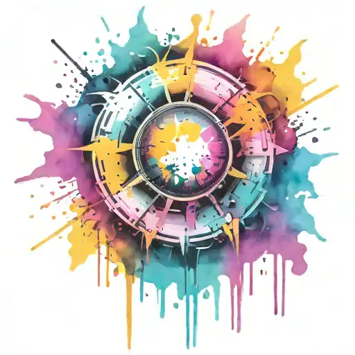 Spray Painted Circular Explosion Punk Themed