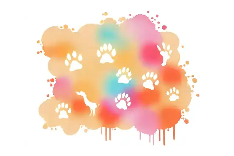 Dog Paw Prints And Rainbow Bridge