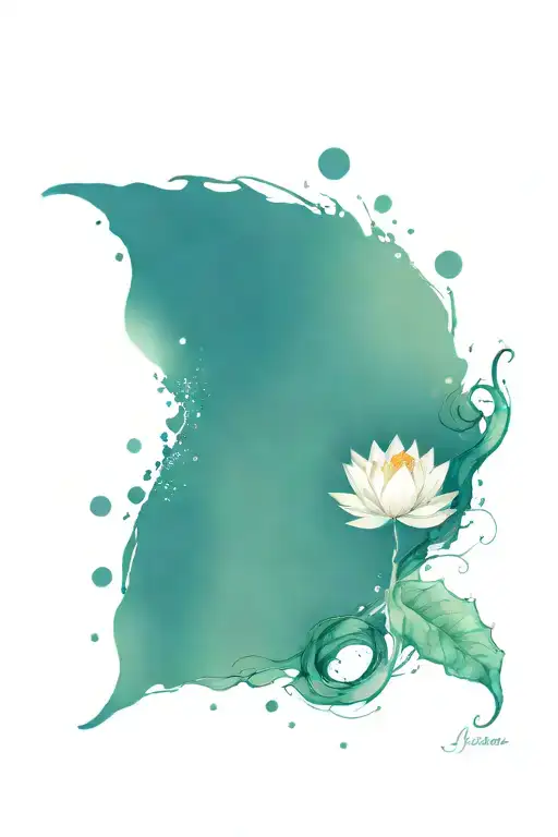 Lotus Flower And Pisces Sign