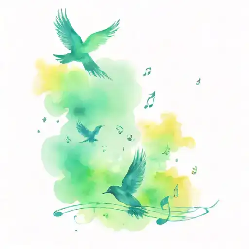 Music And Birds Flying Away