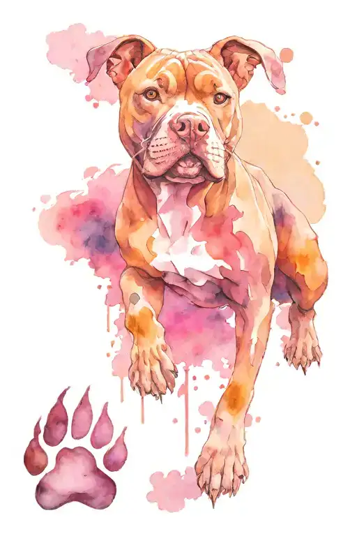 Dog Paw Whith A Pittbull Inside