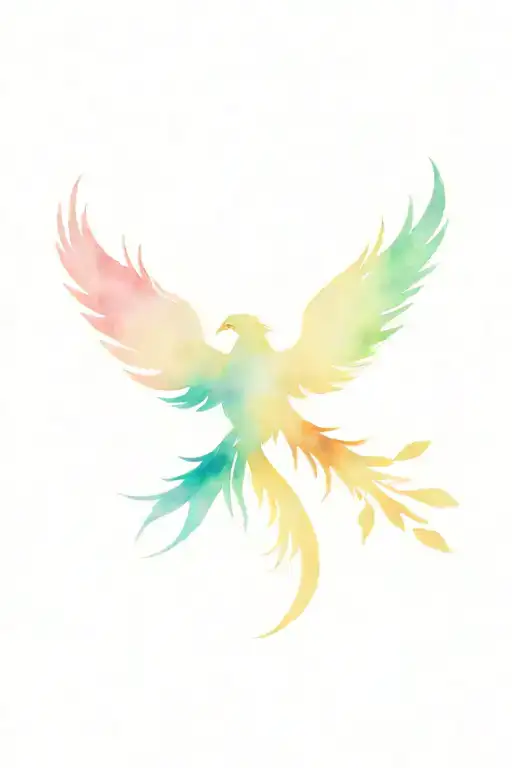 Cherry Blossom And Phoenix Rising From The Ashes