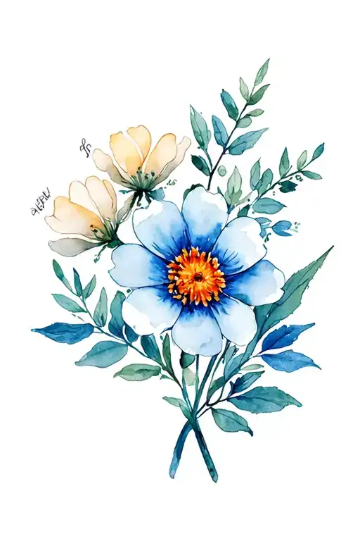 April & July Birth Flower Intertwined