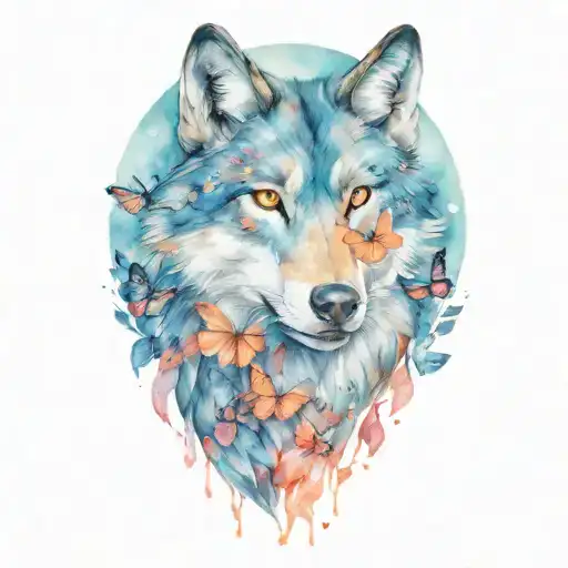 Mama Wolf With Butterflies Soft Eyes Like Fire