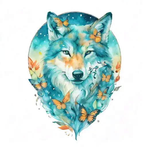 Mama Wolf With Butterflies Soft Eyes Like Fire