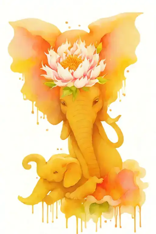 Peony And Elephant Adorned